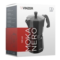 Кофеварка гейзерна Vinzer Moka Nero на 3 чашки 50394